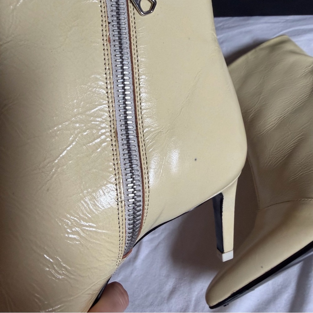 Rag & Bone Women’s Beha Crinkle Cream Leather Pointed-Toe Ankle Boots New $525 - Picture 7 of 15